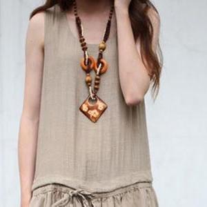 Bohemian Style Wooden Necklace