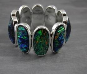 Peacock Lucite Resin Bracelet