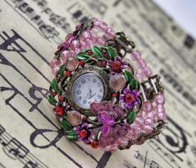 Flower Beaded Watch