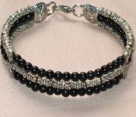 Black and Silver Tibetan Bracelet