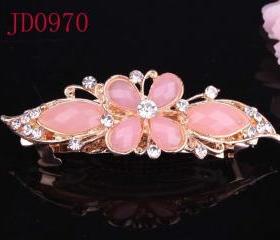 Very Cute Pink Flower Hair Clip